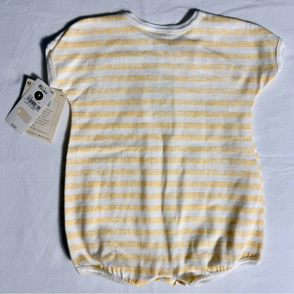 New Vintage Carters Romper Boys 3-6M Girls Sweet Baby Stripes Duck Patch Summer